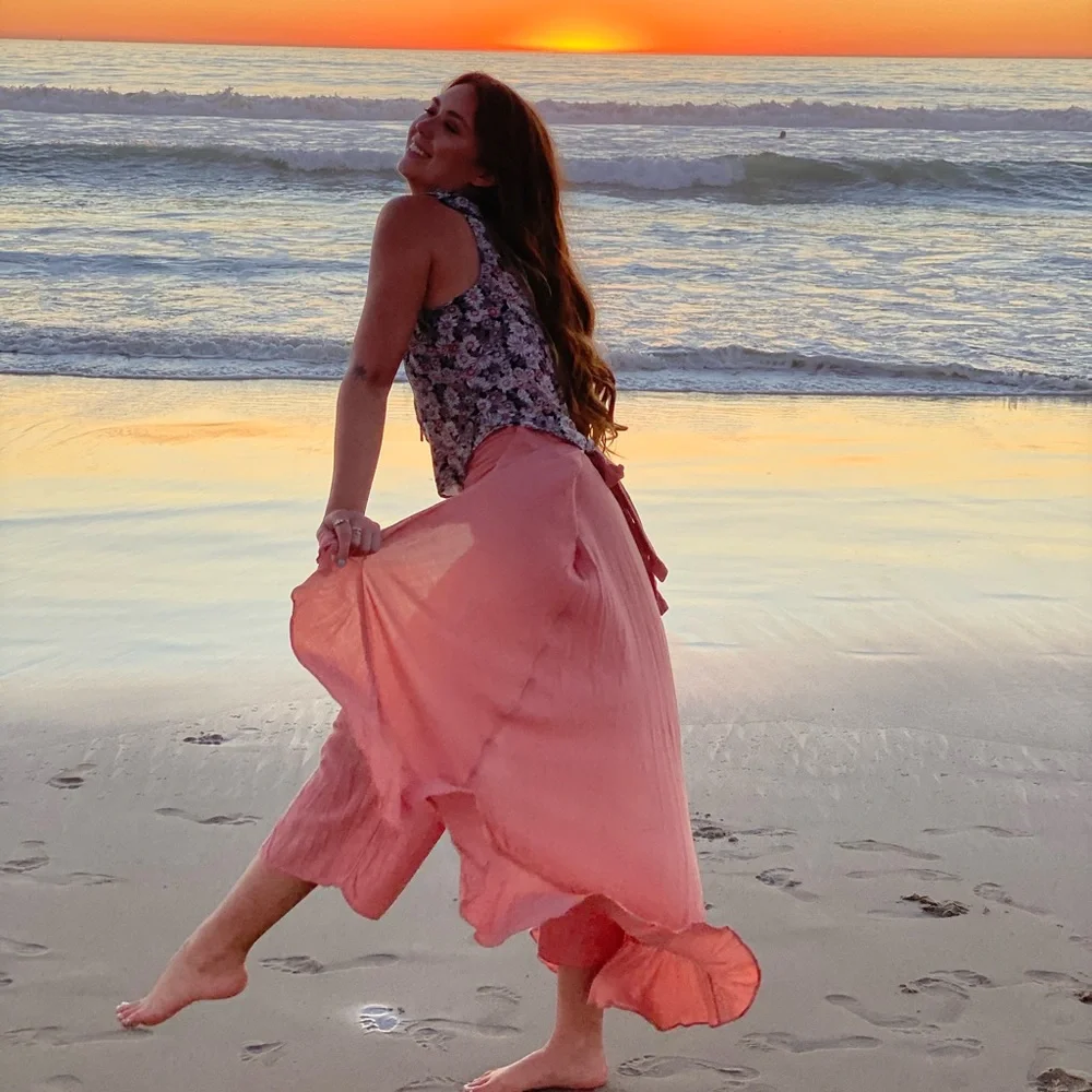 Free People pink wraps pants/skirt - Picture 3 of 15